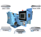 Roll crown grinding attachment for conventional lathe